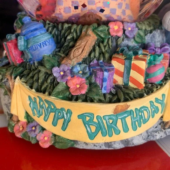 Winnie the Pooh Snow Globe-Disney -Happy Birthday to You -Mildred & Patty Hill - Picture 3 of 7